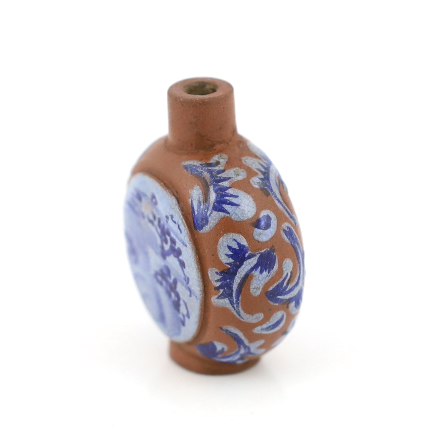 A Chinese Yixing enamelled snuff bottle, 19th century